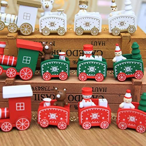 Toyvian božićni drveni vlak igračka božićna ekspresna dekoracija vlaka za božićnu zabavu radna površina za božićne favorizira darovi