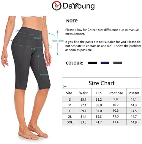 Dayoung Women Yoga kratke hlače visoki struk Kontrola trbuha.