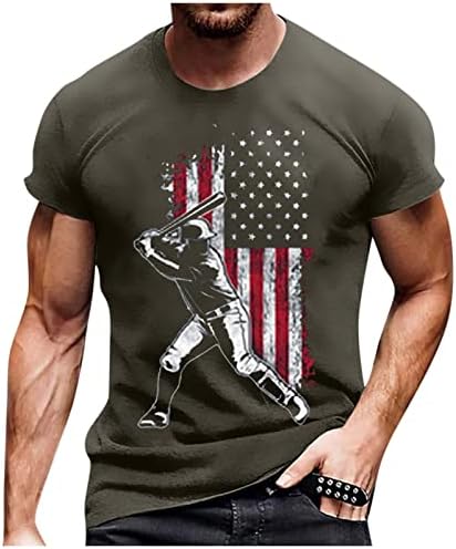 RTRDE muške majice grafičke ljetne kratke rukave okrugli vrat vintage bejzbol pismo tisak pulover gornje košulje