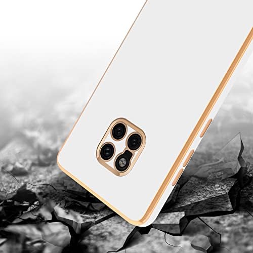 Cadorabo futrola kompatibilna s Huawei Mate 20 Pro u sjajno bijelo - zlato - zaštitni poklopac izrađen od fleksibilnog TPU silikona