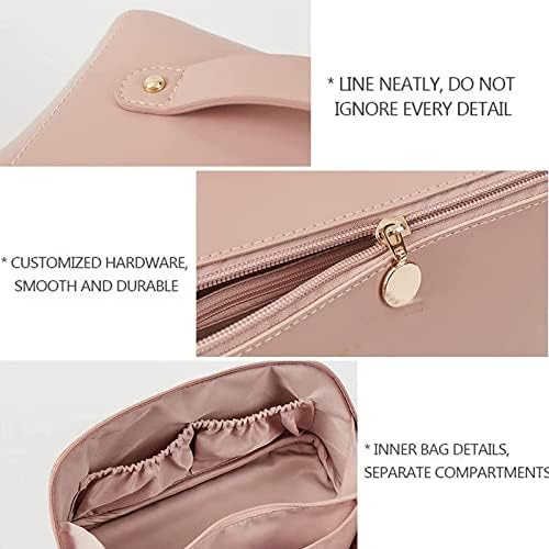 Besdas kozmetička vrećica, multifunkcionalna torba za šminkanje, vodootporna prijenosna kožna kožna torba za šminku s ručicom i razdjelnikom