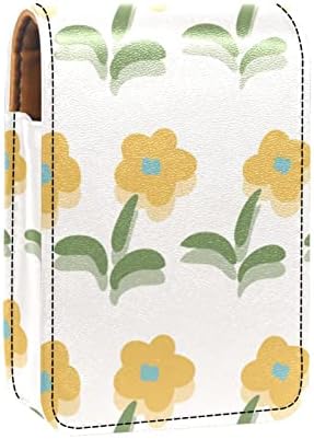 Futrola za ruž za usne s ogledalom slatka prijenosna Kozmetička torbica, proljetni žuti cvijet lijep cvjetni