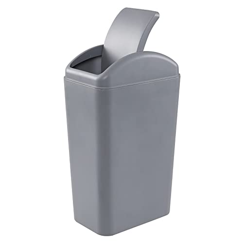 Plastična kanta za smeće od 14 L s preklopnim poklopcem tanka kanta za smeće od 1 pakiranja siva
