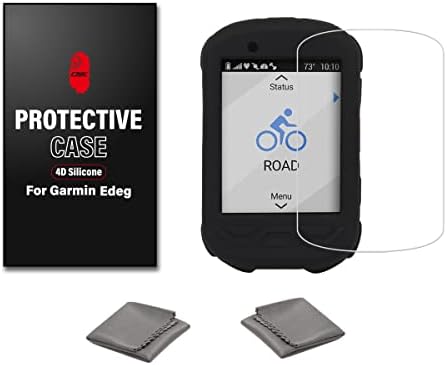 Chooee 4d Slučaj za zaštitni poklopac silikona za Garmin Edge 530 sa zaštitnikom zaslona crni