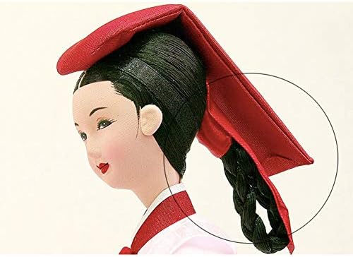 Korejska tradicionalna rukotvorina Hanbok Doll Royal Kitchen osoblje Court dama 12.5 figura poklon Dae Jang Geum Red