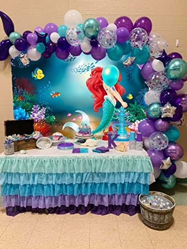 Sirena pozadina djevojka Sretan rođendan Pozadina Princeza dekoracije za zabavu torta stol rekviziti za fotografiranje