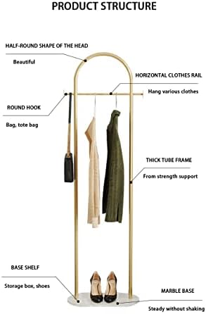 Zlatna vješalica za odjeću, moderna vješalica za odjeću s mramornom podlogom, samostojeće izdržljive vješalice za odjeću, mogu objesiti
