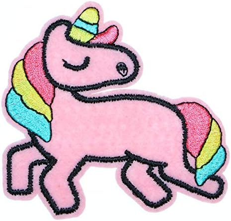 Jpt - ružičasti jednorog konj slatki slatki crtani izvezeni Applique Iron/šivanje na flasteri značka slatka logotip flastera na prsluku