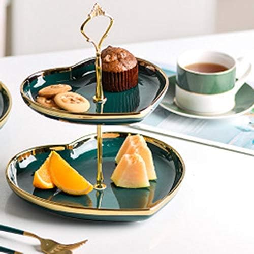 Skandinavski keramički Ražanj Kreativni dvoslojni tanjur s voćem ljubav stalak za desert dekoracija desertnog stola za rođendan