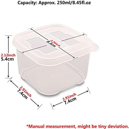 Kutija za skladištenje svježe hrane s poklopcem, plastična posuda za kuhanje, zatvoreni organizator za pohranu [1 set, 250 ml/8,45