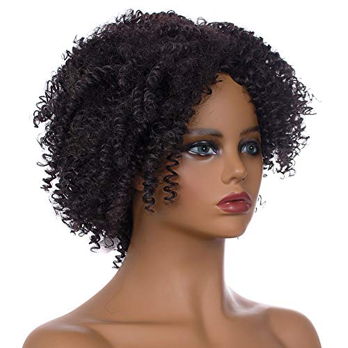 Tamno smeđa kratka kovrčava perika pahuljaste proljetne male kovrčave Sintetičke perike za zamjenu kose za afroameričke žene