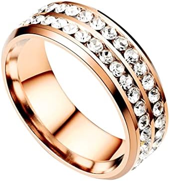2023 novi dvostruki dijamantni prsten od titana u korejskom stilu, modni dijamantni prsten od nehrđajućeg čelika za par, mirni prsten