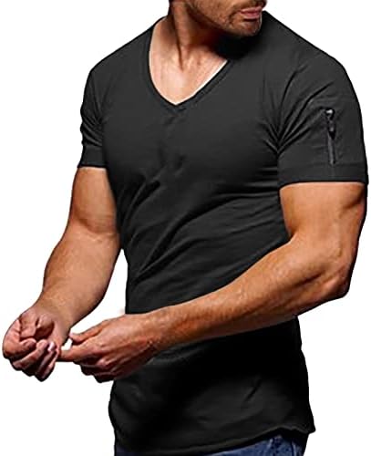 Maryia V-izrez zatvarača s kratkim rukavima osnovne majice za muškarce 2022 Slim Fit casual modne teretane Fitness trening TEE TOPS