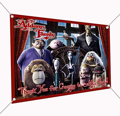 Banner obitelji Addams, veliki vinilni banner za unutarnju ili vanjsku upotrebu, pozadina plakata, dekoracija za zabavu, 30 mj 24,