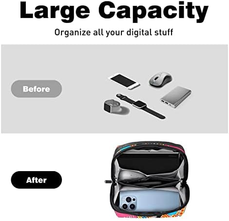 Prijenosna elektronička torba za organizatore, torbe s uzorkom teksta, putna torba za pohranu kabela za tvrde diskove, dodatne kartice,