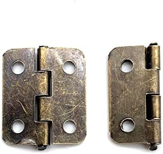 Santousi 50 komada Mini šarke Antička brončana mala šarka drvena kutija nakita Vintage Dekorativne šarke s vijcima, 0,71 x 0,63