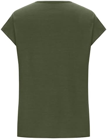 Ljetne bluze za žene 2023 Solid Sexp Patchwork Deep v Neck Cap Gled Ugodna ugodna vrećasta tunika i vrhovi
