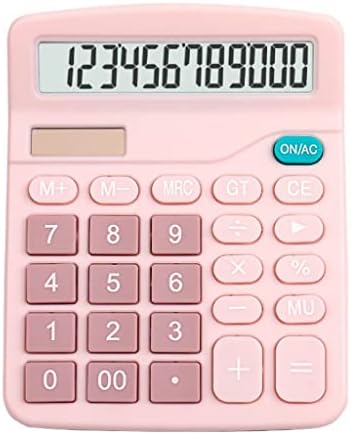 XWWDP Blue Pink 12 -znamenkasti stol solarni kalkulator Veliki veliki gumbi za financijsko poslovanje računovodstveni alat za školski