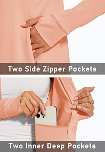 Magcomsen žena UPF 50+ lagana atletska jakna Zaštita od sunca puni zip košulje dugih rukava planinarenje vanjskim džepovima