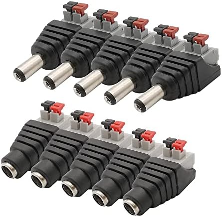 Vieue Power Socket Priključak 5.5x2.1 mm DC muški konektor ženskog žica 2.1 * 5,5 mm bez vijaka DC Adapter za utikač za napajanje za