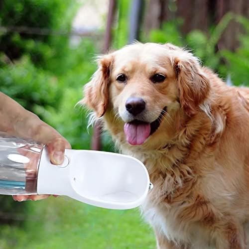 Prijenosna boca za vodu za pse, putna boca za vodu s uklonjivim spremnikom za hranu, nepropusni sustav zaključavanja, dozator vode