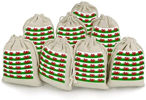 Velška zastava Pozadina na vezicama vrećice za pohranu slatkiša poklon vrećice za višekratnu upotrebu Sklopivi i kompaktni višenamjenski