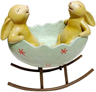 Yangmei proljetni uskrsni zečevi zečevi zečevi koji se ljuljaju u kolijevci jaja, rustikalna seoska zečja zečja figurica slatka zeca