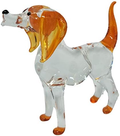 Artmocraft narančasta beagle slatka psa životinja ručno puhane staklene figurice statue umjetnički dekor sitni minijaturni najbolja