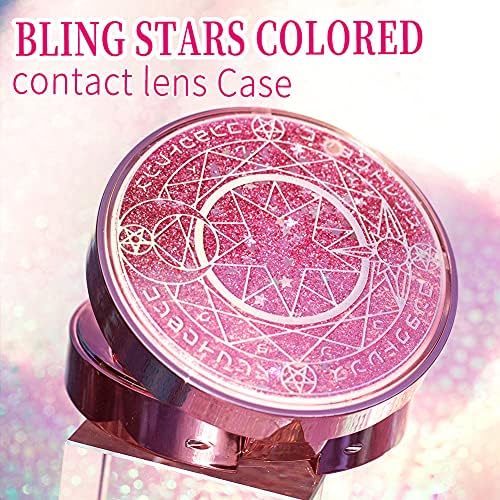 OFONE futrola za kontaktne leće, Bling Stars Colored Kontakti s putničkim alatom s alatom za uklanjanje, pinceta i ogledala, komplet