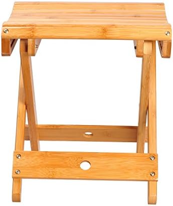 Ecrocy bambusovi sklopni korak stolica za tuširanje, brijanje nogu i odmor za noge - Potpuno sastavljeni - 12 visina