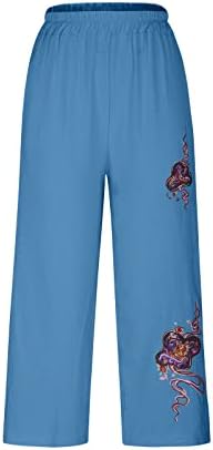 Dame široke hlače za noge ležerne pamučne platnene palazzo hlače za žene Ljetne labave hlače Capri 2023 Modne salone hlače