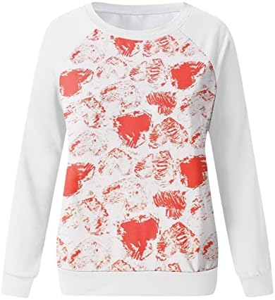 Valentinovo dukseri za žene grafički dugi rukav ljubavi slovo twing twimir majice casual vrhovi pulover