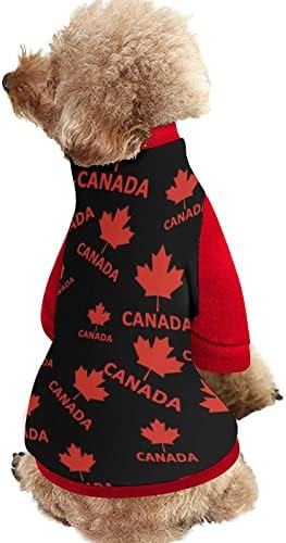FunnyStar Kanada zastava javorova majica za kućne ljubimce s kombinezonom pulovera za runo za pse Mačka s dizajnom