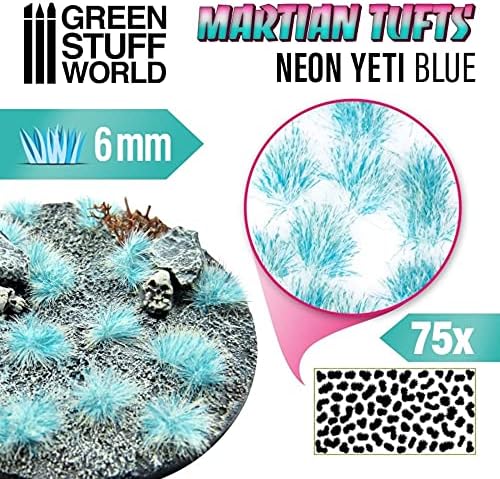 Green Stuff World Martian Tufts za modele i minijature - Neon Yeti Blue 6mm 10684