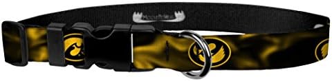 Moose Pet Wear Dog Collar - University of Iowa Hawkeyes Podesivi ogrlice za kućne ljubimce, napravljene u SAD -u - širok 1 inč, veliki,