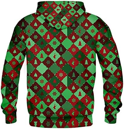 Xiaxogool Graphic Zip Up Hoodies za muškarce Xmas Hoodie teška majica s runom debela Sherpa obložena topla zimska jakna