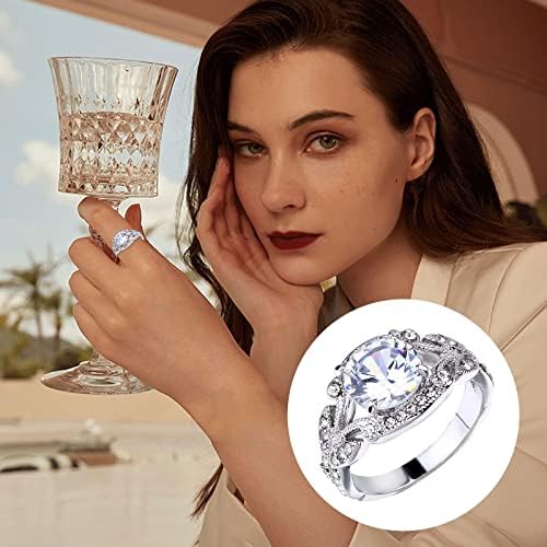 2023 Novi dijamantni prsten plavi dijamantni prsten Vintage veliki safirni prsten poklon Oblik Okrugli veliki prsten dijamantni prsten