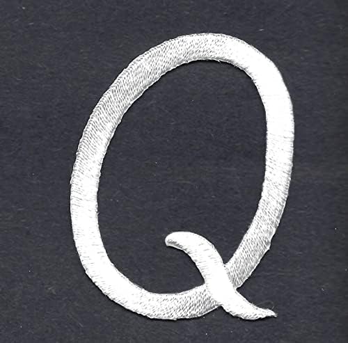 Pisma skripte - Bijelo pismo skripte Q - željezo na izvezenom Appliqueu