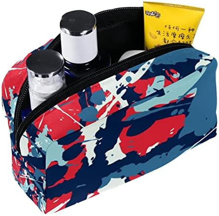 TBOUOBT Torba za šminku Travel Kozmetička torbica torbica torbica s patentnim zatvaračem, crveno plava apstraktna umjetnička grafita