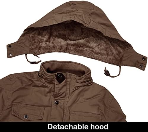Chexpel muške debele zimske jakne s kapuljačom runom obloge pamučne vojske jakne rade jakne s teretnim džepovima