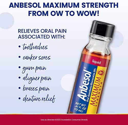 Anbesol maksimalna čvrstoća oralna anestetika tekućina - 0,41 fl oz