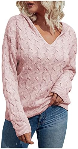 Ženska jesenska odjeća jesenski gumb Čvrsta boja džempera s dugim rukavima s dugim rukavima