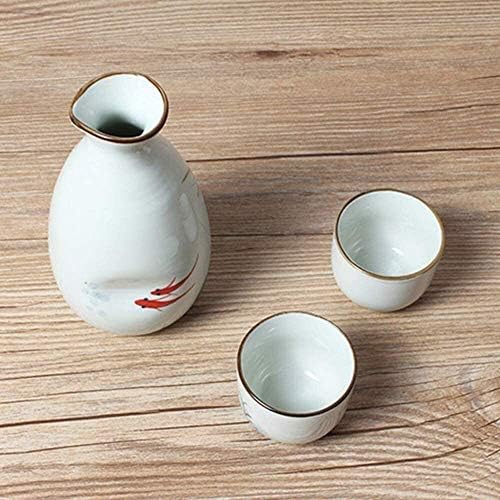 Japanska modna kreativnost set, 5 komada set za posluživanje bijelog sake, slika zlatne ribice, za hladno/toplo/vruće/shochu/čaj 21223