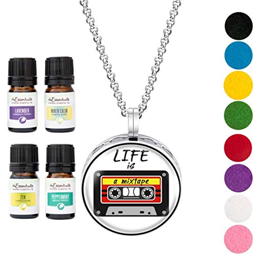 Divlji osnovni život život je mixtape esencijalno ulje Difuzor Ogrlice za poklon aromaterapiju privjesak, 24 lanac od nehrđajućeg čelika,