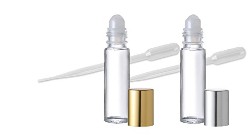 Grand Parfums 2 - Roll za punjenje na torbici za boce parfema ili veličinu putovanja. Srebro i zlato 1/3 oz .33 fl. oz. 10ml. - Uključuje