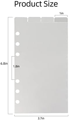 4-Jezičaste prozirne kartice za povezivanje formata A6, razdjelnik indeksnih gornjih okomitih kartica, 6 prstenova, Prozirni PVC razdjelnik