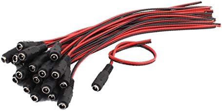 X-DREE 20PCS 2.1X5,5 mm ženska utičnica DC kabel za napajanje 27cm za CCTV sigurnosnu kameru (20pcs 2.1x5.5 mm femmina presa di alimentazione