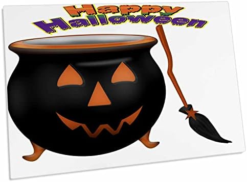 3Drose Halloween kotla i metla s sretnom Noć vještica - prostirke za stol