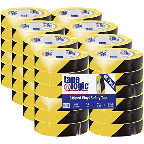 Traka Logic® prugaste vinilne vrpce, 7,0 mil, 1 x 36 yds, crno/žuto, 48/futrolu