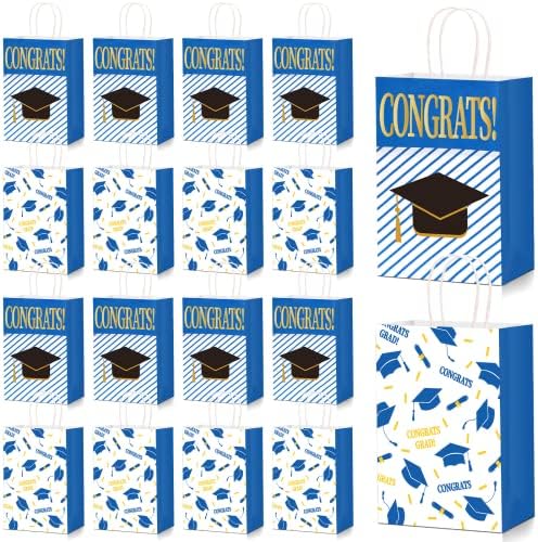 Poklon torba za maturu FEBSNOW -a s ručicom, 25 PCS čestitke za zabavu za zabavu 2023 Diplomiranje bombona za bombone za dobrobit papirnate